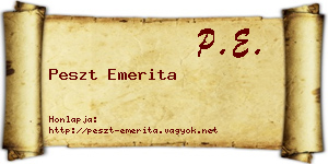 Peszt Emerita névjegykártya
